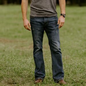 Union Bay Western Bootcut Jeans Mens Sz 36x32 Vintage Distressed Relaxed Flare